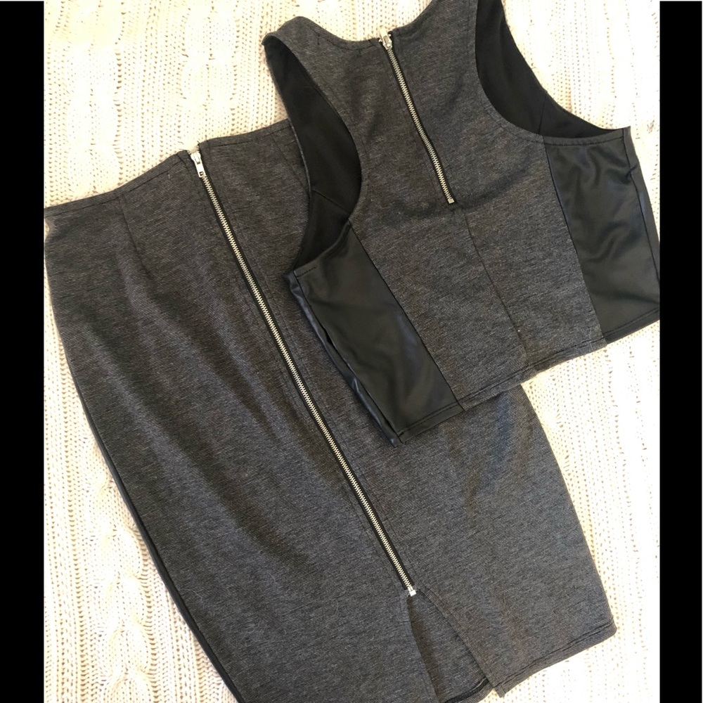 Charlotte Russe 2-Pc Crop + Pencil Skirt